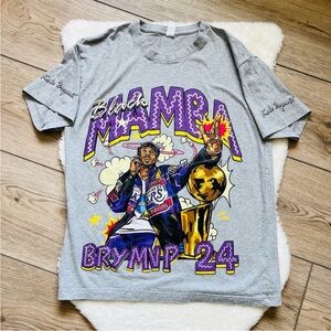 Kobe Bryant MVP 24 Gray Graphic T-Shirt with Purple and Gold Design